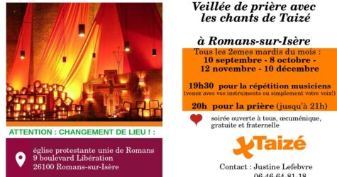 VEILLEE DE PRIERE avec les chants de TAIZE