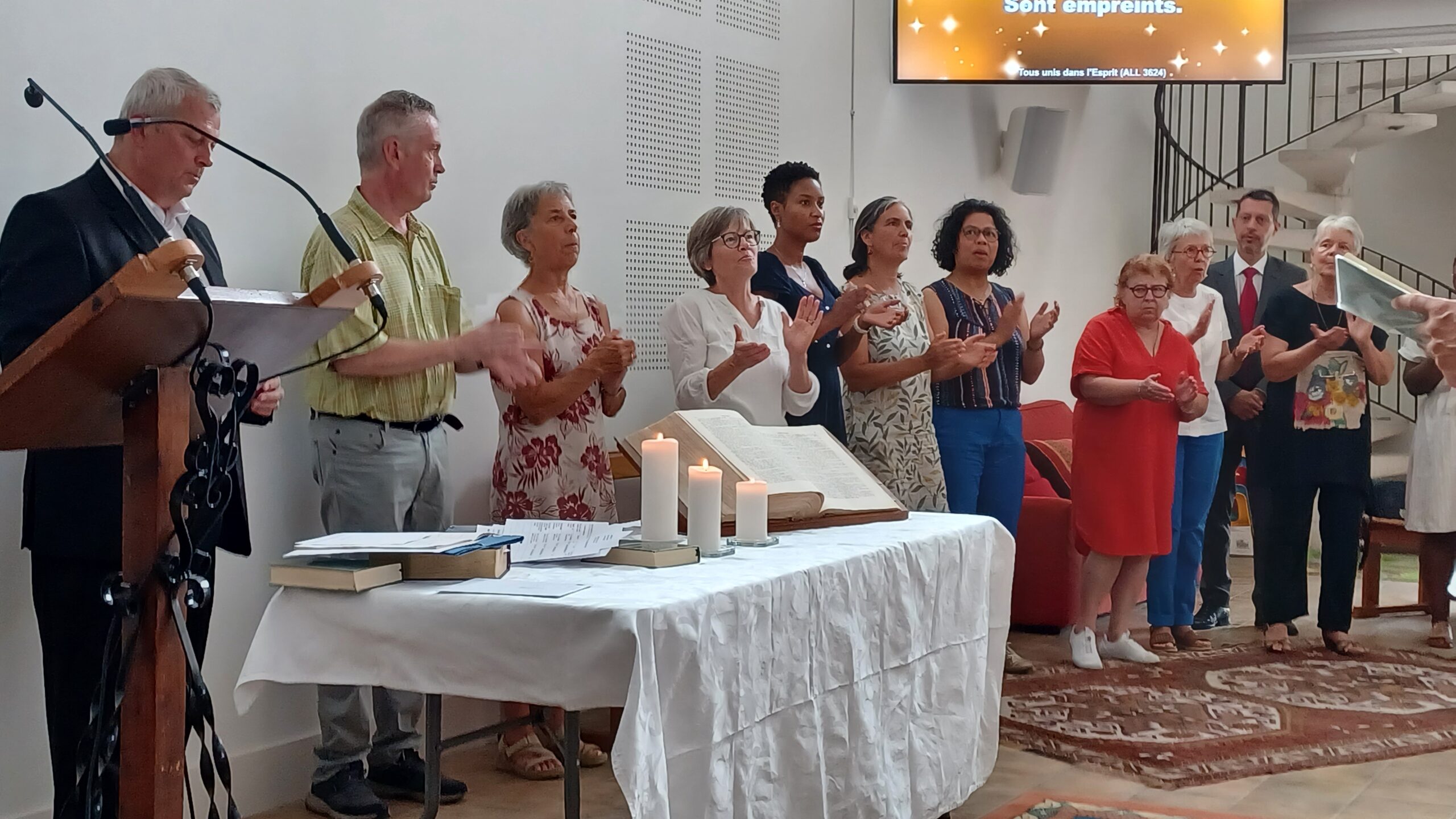 lors de la reconnaissance du ministere des conseillers presbyteraux, le dimanche 1er septembre, avec Nicolas MOURGUES, pasteur à TOURNON